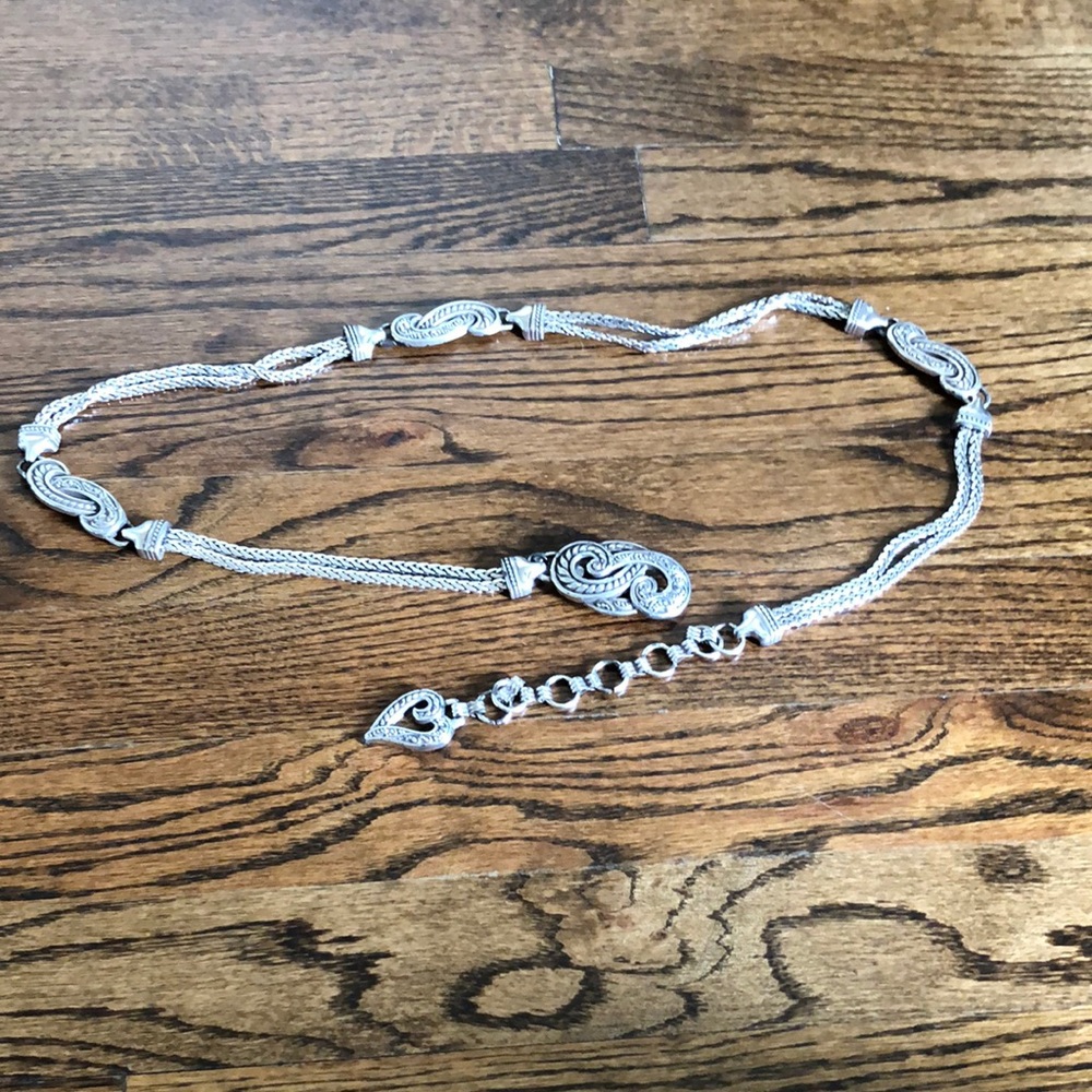 Vintage BRIGHTON BALI SILVER CHAIN BELT!